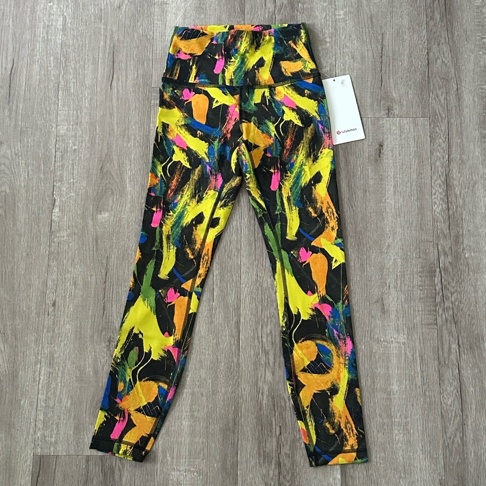 NWT New Lululemon Wunder Train High Rise Tight 25" Black Multi Contour Fit - Picture 2 of 7